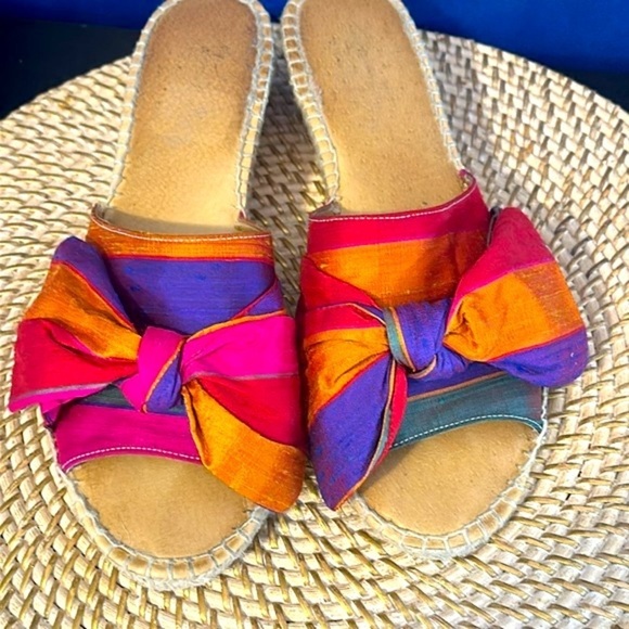 Women’s Carmen Saiz Wedge Ribbon Bow Espadrille Sandals Made in Spain 41 (10) - Picture 5 of 7